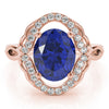 Oval Filigree Halo Color Ring in Gold