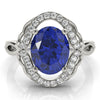 Oval Filigree Halo Color Ring in Gold