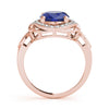Oval Filigree Halo Color Ring in Gold