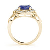 Oval Filigree Halo Color Ring in Gold