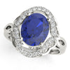 Oval Filigree Halo Color Ring in Gold