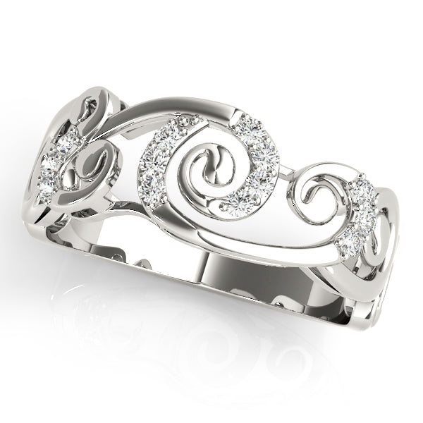 Filigree Prong Set Fashion Rings in Gold