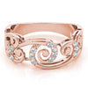 Filigree Prong Set Fashion Rings in Gold