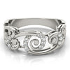 Filigree Prong Set Fashion Rings in Gold