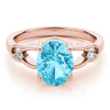 Split Shank Oval-Cut Color Ring in Gold