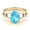 Split Shank Oval-Cut Color Ring in Gold