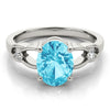 Split Shank Oval-Cut Color Ring in Gold
