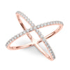 Criss Cross Diamond Ring in Gold