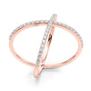 Criss Cross Diamond Ring in Gold