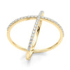 Criss Cross Diamond Ring in Gold