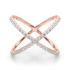 Criss Cross Diamond Ring in Gold
