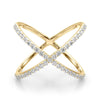 Criss Cross Diamond Ring in Gold
