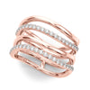 Multirow Wavy Fashion Band in Gold