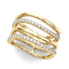 Multirow Wavy Fashion Band in Gold