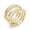 Multirow Wavy Fashion Band in Gold