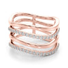 Multirow Wavy Fashion Band in Gold