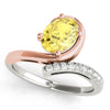 Bypass Single Row Oval Color Rings in Gold