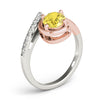Bypass Single Row Oval Color Rings in Gold