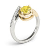 Bypass Single Row Oval Color Rings in Gold