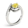 Bypass Single Row Oval Color Rings in Gold