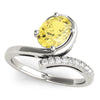 Bypass Single Row Oval Color Rings in Gold
