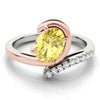 Bypass Single Row Oval Color Rings in Gold