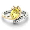 Bypass Single Row Oval Color Rings in Gold