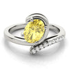 Bypass Single Row Oval Color Rings in Gold