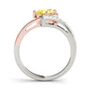 Bypass Single Row Oval Color Rings in Gold