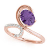 Bypass Swirl Oval-Cut Fashion Ring in Gold