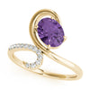 Bypass Swirl Oval-Cut Fashion Ring in Gold