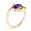 Bypass Swirl Oval-Cut Fashion Ring in Gold