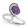 Bypass Swirl Oval-Cut Fashion Ring in Gold