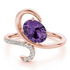 Bypass Swirl Oval-Cut Fashion Ring in Gold
