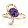 Bypass Swirl Oval-Cut Fashion Ring in Gold