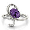 Bypass Swirl Oval-Cut Fashion Ring in Gold