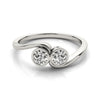 2-Stone Bezel Set Swirl Fashion Ring in Gold