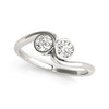 2-Stone Bezel Set Swirl Fashion Ring in Gold