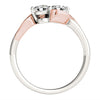 2-Stone Bypass Prong Set Fashion Rings in Gold