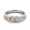 2-Stone Bypass Prong Set Fashion Rings in Gold