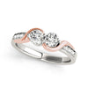 2-Stone Bypass Prong Set Fashion Rings in Gold