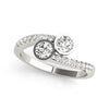 2-Stone Bezel Set Fashion Ring in Gold