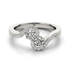 2-Stone Bypass Prong Set Fashion Rings in Gold