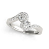 2-Stone Bypass Prong Set Fashion Rings in Gold