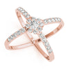 Double Row Prong Halo Fashion Ring in Gold
