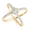 Double Row Prong Halo Fashion Ring in Gold