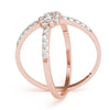 Double Row Prong Halo Fashion Ring in Gold