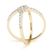 Double Row Prong Halo Fashion Ring in Gold