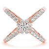 Double Row Prong Halo Fashion Ring in Gold
