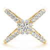Double Row Prong Halo Fashion Ring in Gold